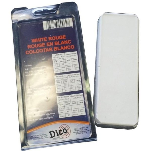 Dico Buffing Compound, 12 in Thick, White Rouge, White 7100960